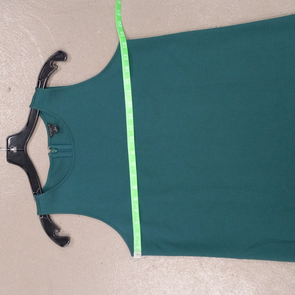 Ann Taylor Petite, Hunter Green, Sleeveless, Embroidered, Zip Back Dress - Picture 5 of 11